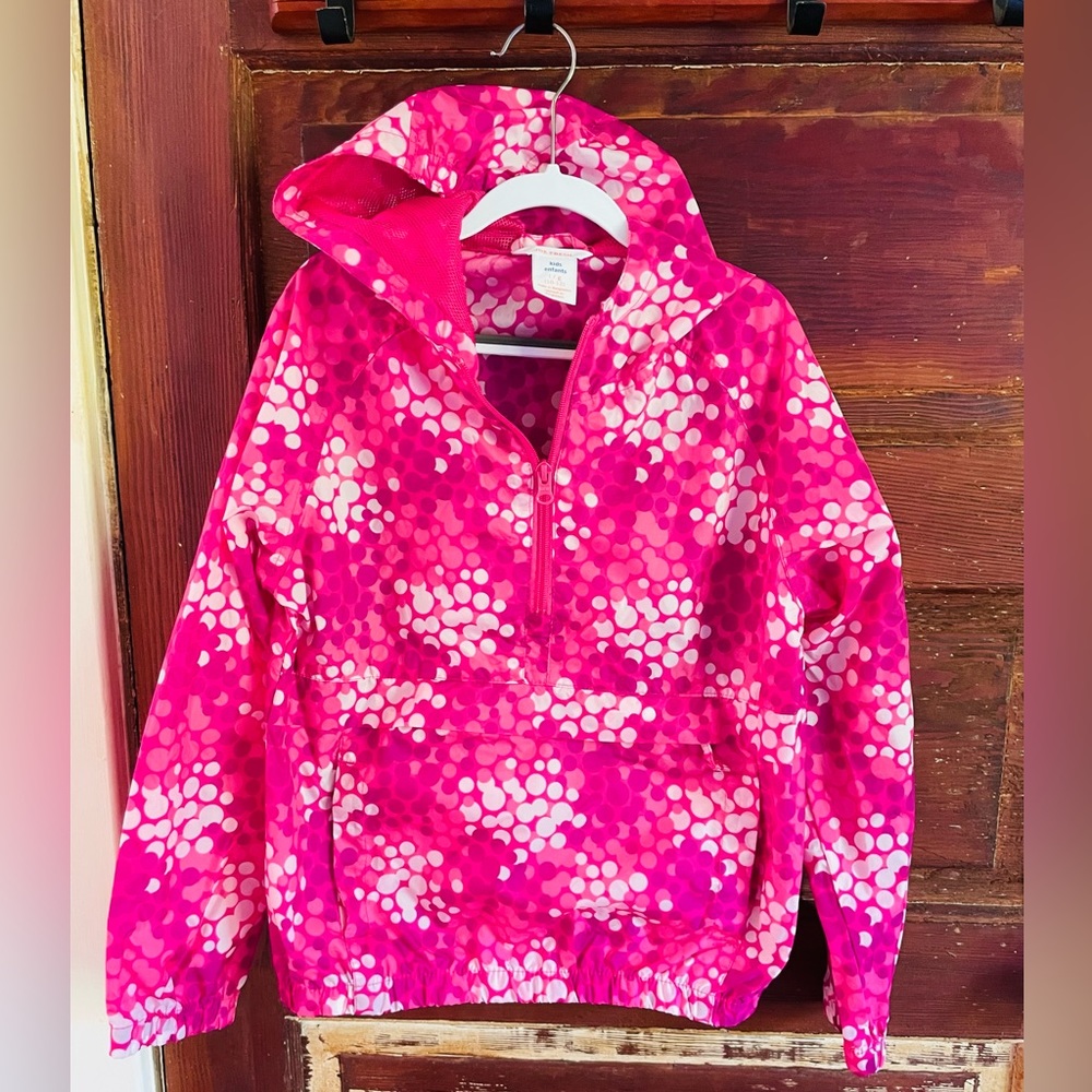 2/$25💥10-12 NWOT Water Resistant Lightweight Pink Windbreaker, Pullover Half Zip
